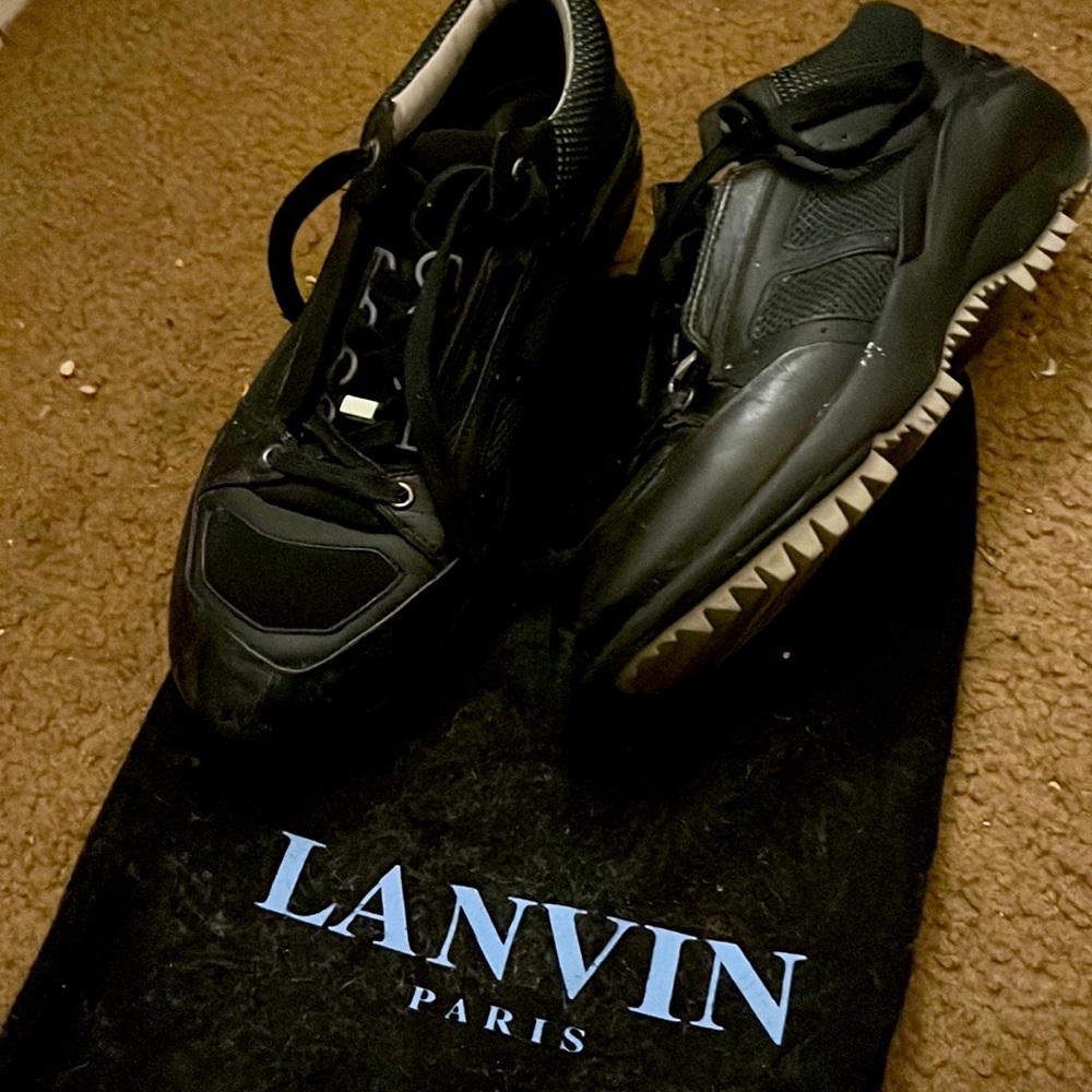 Lanvin black sport shoe. Size 9. Gently worn. Look brand new.